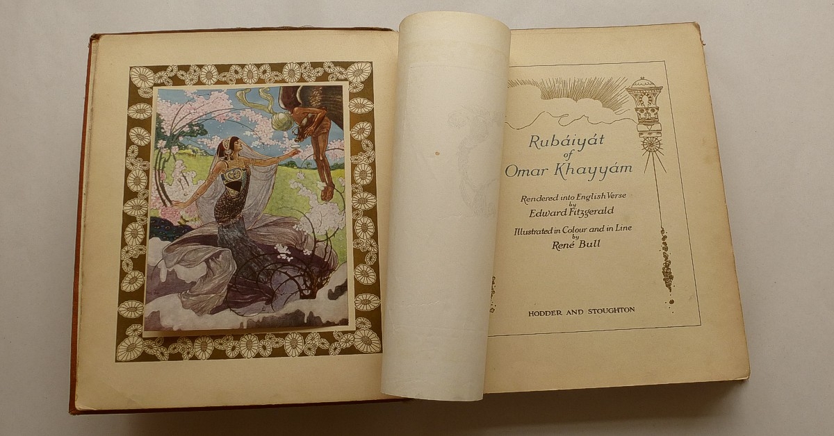 Antique-Art Nouveau-book-Rubaiyat Omar Khayyam-illustrated-Rene Bull