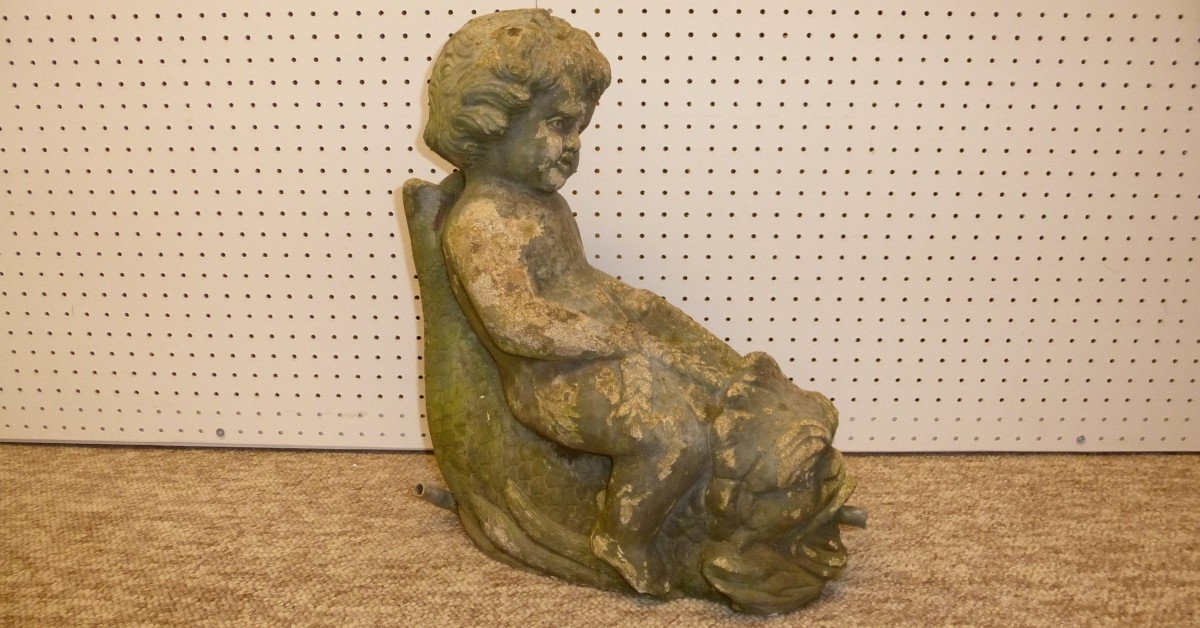 Antique-Victorian-fountain-sea-serpent-cherub-putti
