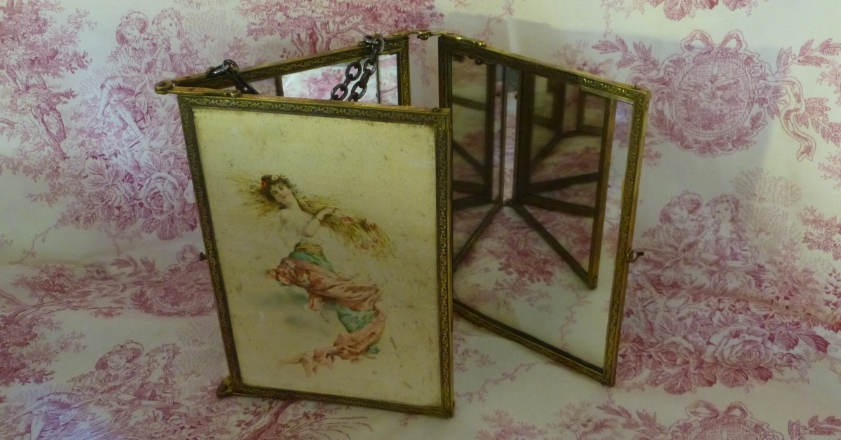 Antique-French-folding-mirror