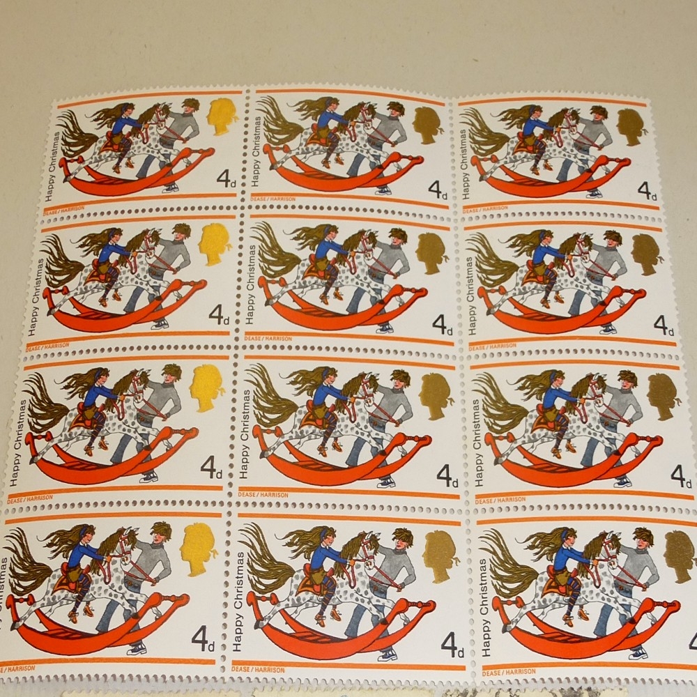 Vintage-Christmas-stamps-rocking-horse
