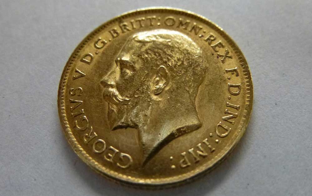 Antique-gold-half sovereign-George V